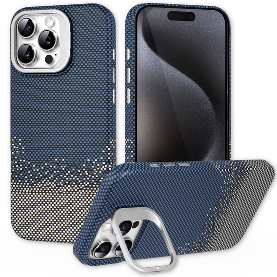 Etui do iPhone 15 Pro Max, Frame Kickstand, do MagSafe, Sand Blue