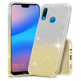 Etui Glitter Case do Huawei P20 Lite - Transparent/Gold