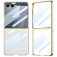Etui ze szkłem do Samsung Galaxy Z Flip7 5G, PC Case, Złote