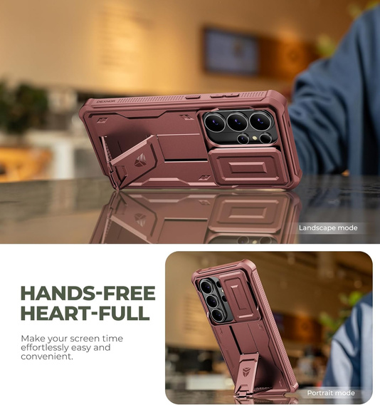 Etui pancerne do Samsung Galaxy S26 Ultra, Dexnor Full Body (Two Frames), czerwone