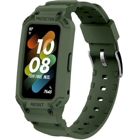 Pasek z Etui do Huawei Band 6 / Huawei Band 7, Zielony