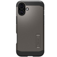 Etui Spigen do iPhone 16, Tough Armor Mag MagSafe, szare + Szkło Hartowane 9H