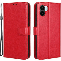 Etui z klapką do Xiaomi Redmi A1 4G / A2 4G, Crazy Horse Wallet, czerwone