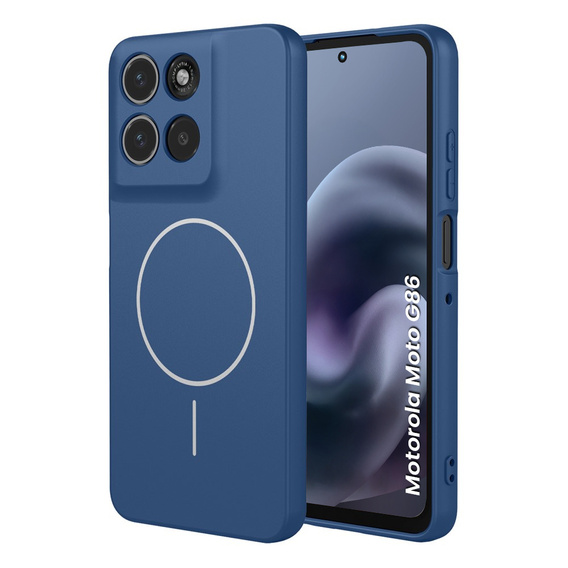 Etui do Motorola Moto G86 5G, Silicone Lite, do MagSafe, niebieskie