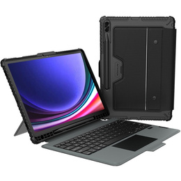 Etui z klawiaturą do Galaxy Tab S9+, NILLKIN Bumper Pen Slot, czarne