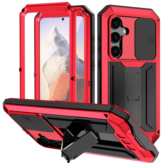 Etui pancerne do Samsung Galaxy S25, R-JUST, czerwone