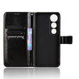 Etui z klapką do Vivo V50 Lite 4G / 5G, Crazy Horse Wallet, czarne