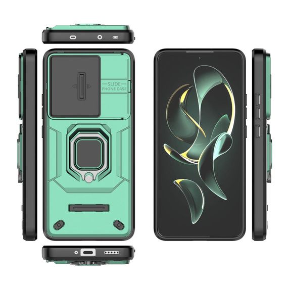 Etui KickStand Camera Lens do Xiaomi 13T / 13T Pro, zielone