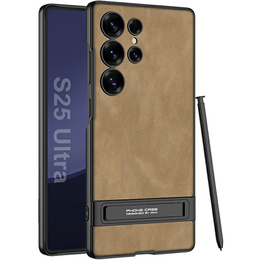 Etui do Samsung Galaxy S25 Ultra GKK – ultra cienkie, twarde, matowe, z podstawką – brązowe