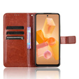 Etui z klapką do Infinix Hot 40i, Crazy Horse Wallet, brązowe