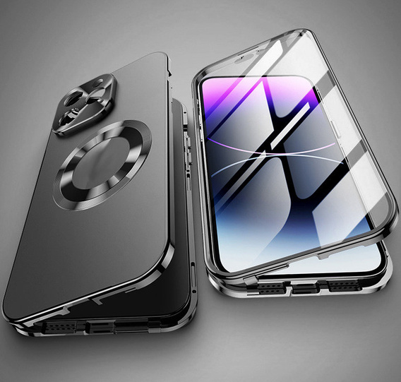 Etui do iPhone 14 Pro, Dual Glass, do Magsafe, czarne