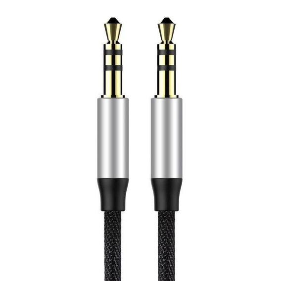 Kabel audio mini jack 3,5mm AUX Baseus Yiven 1m - czarno-srebrny