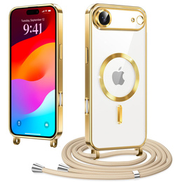 Etui do iPhone Air, Electro MagSafe, złote + Smycz