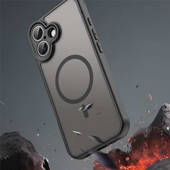 Etui Matt Case do iPhone 17, do MagSafe, wzmocnione, matowe z czarną ramką
