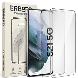 2x Szkło Hartowane do Samsung Galaxy S21, ERBORD 9H Hard Glass, szybka