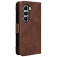Etui z klapką do Infinix Hot 50 Pro 4G, Card Slot, brązowe