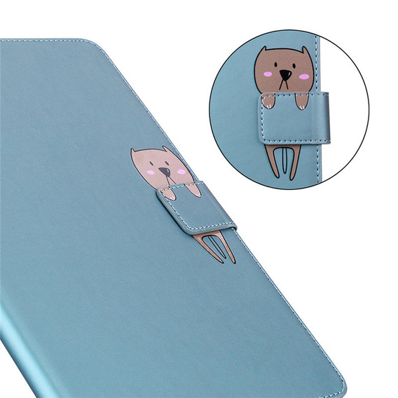 Etui do iPad 10.2" 2021/2020/2019 (9/8/7 gen.), z klapką, animal, niebieskie