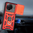 Etui pancerne do Xiaomi Poco F7 Pro, CamShield Slide, czerwone