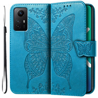 Etui z klapką do Xiaomi Redmi Note 12S, Butterfly, niebieskie