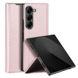 Etui Dux Ducis Bril Series do Samsung Galaxy Z Fold7 5G – różowe, skórzane, z funkcją podstawki