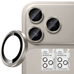 2x Szkło na aparat ERBORD OPTIK Pro do iPhone 17 Pro / 17 Pro Max, tytanowe szare