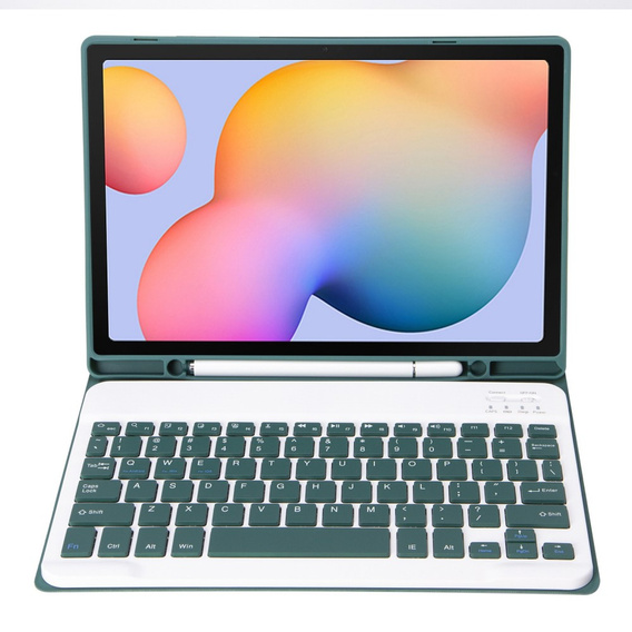 Etui z klawiaturą do Samsung Galaxy Tab S6 Lite 10.4" 2020/2022/2024, Pen Slot, zielone