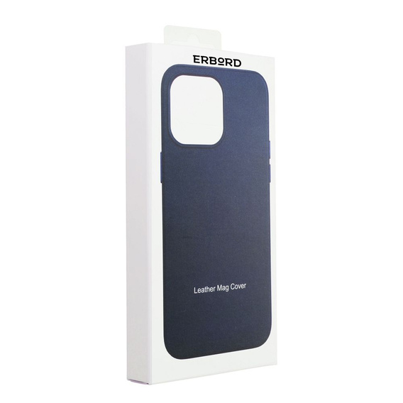 Etui Leather Mag Cover do iPhone 15, Niebieskie