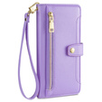 Etui z klapką do Samsung Galaxy A16 / A16 5G, Wallet Zipper Pocket, fioletowe