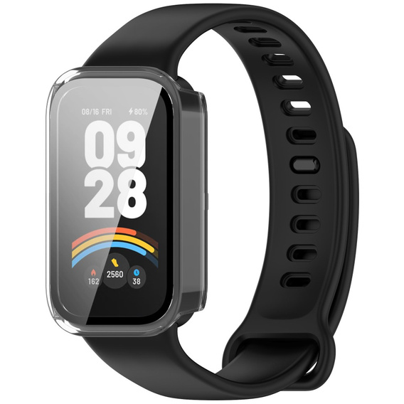 2w1 Etui + Szkło Hartowane do Xiaomi Smart Band 9 Active, Przezroczyste