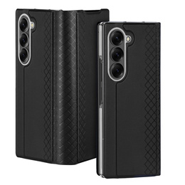 Etui Dux Ducis Bril Series do Samsung Galaxy Z Fold7 5G – czarne, skórzane, z funkcją podstawki