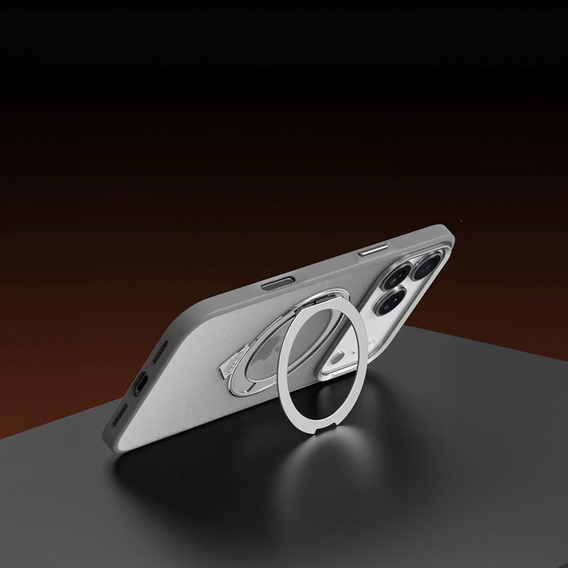 Etui SULADA Magnetic Matte z podstawką do iPhone 17 Pro Max – tytanowe szare