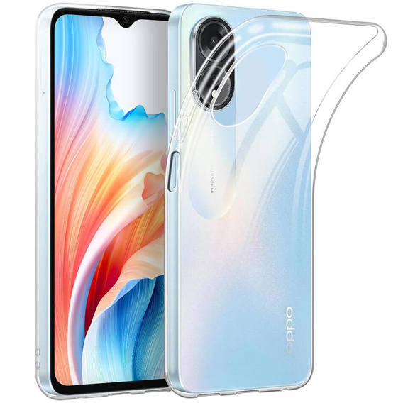 Etui cienkie do Oppo A18 4G / A38 4G, przezroczyste + Szkło 9H