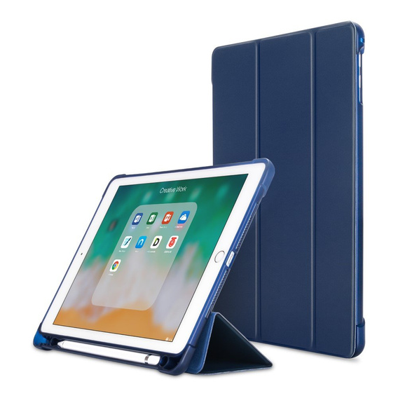 Etui do iPad 9.7" 2018/2017 (6/5 gen.) / Air 2/1 9.7" 2014/2013, Smartcase z miejscem na rysik, granatowe