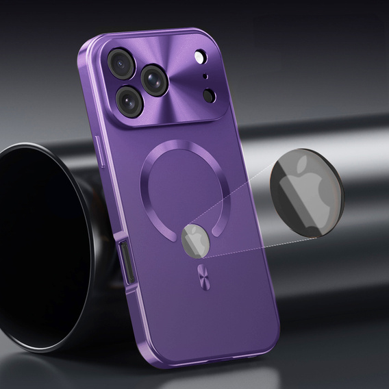 Etui do iPhone 17 Pro Max, ze szkłem prywatyzującym, do MagSafe – fioletowe