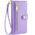 Etui z klapką do Samsung Galaxy A54 5G, Wallet Zipper Pocket, fioletowe