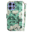 Etui z klapką do Motorola Edge 50 Pro, Wallet, Flowers białe