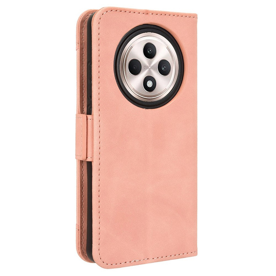 Etui z klapką do Oppo Reno 12FS / 12F, Card Slot, różowe