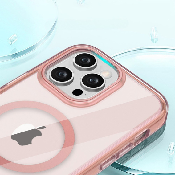 Etui do iPhone 16 Pro, Shockproof Hybrid, z folią na ekran, do MagSafe, różowe