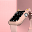 Etui Silikonowe do Apple Watch 4/5/6/SE 44mm, Kocie Uszy, Różowe