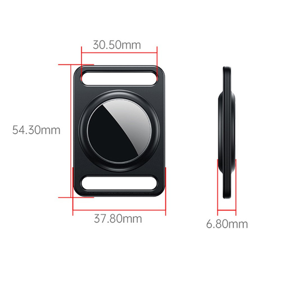 Etui do Apple AirTag 2 / 1, aluminiowe, z karabińczykiem, czarne