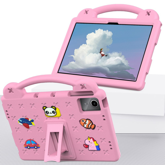 Etui do Lenovo Tab M11 / Huawei MatePad SE 11", Cute Patterns, z podstawką, różowe