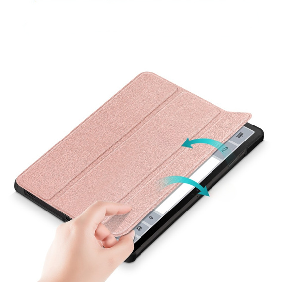 Etui do Samsung Galaxy Tab S9 FE+ Plus, Smartcase z miejscem na rysik, różowe rose gold