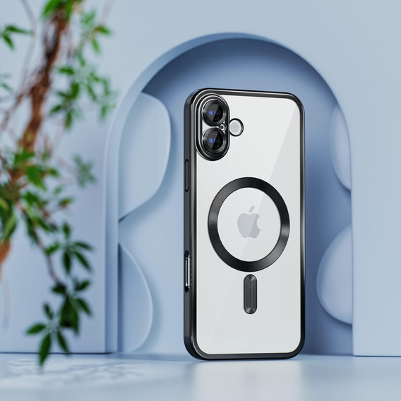 Etui do iPhone 16 Plus, Electro MagSafe, czarne + Szkło na ekran