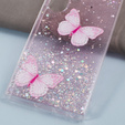 Etui do Samsung Galaxy S24 Ultra, Glitter Butterfly, różowe