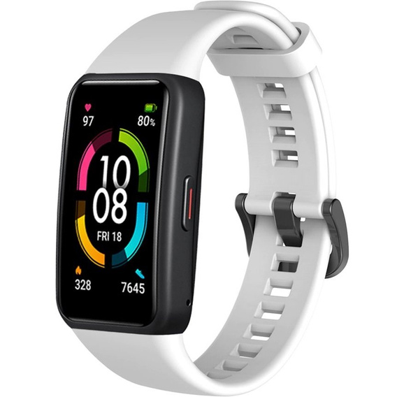 Pasek Silikonowy do Huawei Band 6 / Honor Band 6, Biały