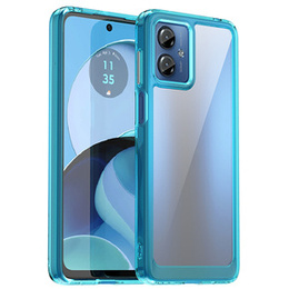 Etui do Motorola Moto G14, Fusion Hybrid, przezroczyste / niebieskie