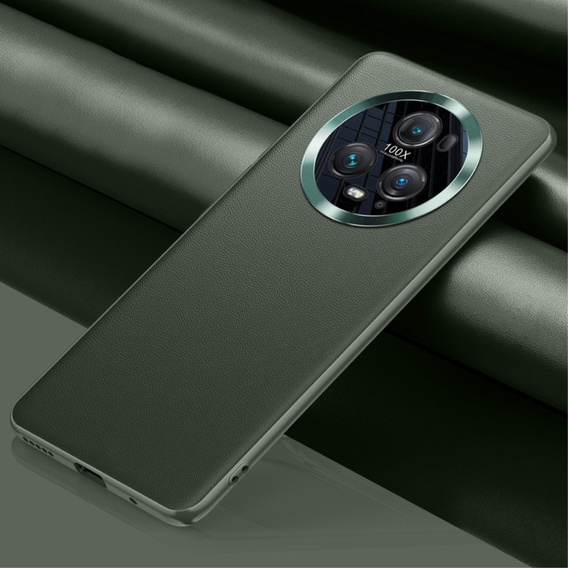 Etui skórzane do Honor Magic 5 Pro, Obudowa leather hybrid Case, Zielone