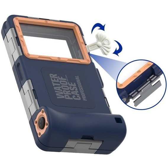 SHELLBOX I Uniwersalne Etui Wodoodporne na telefon, Dark Blue/Grey