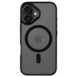 Etui do iPhone 16, do MagSafe, ERBORD Matt Case, przezroczyste / czarne + Szkło na ekran