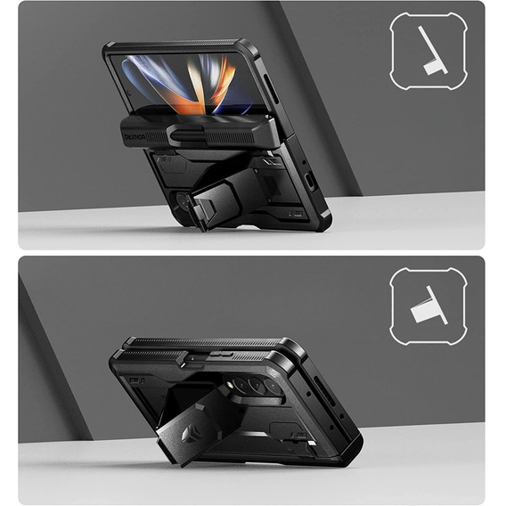 OUTLET Etui pancerne do Samsung Galaxy Z Fold 4 5G, Dexnor Full Body S-Pen Slot, czarne